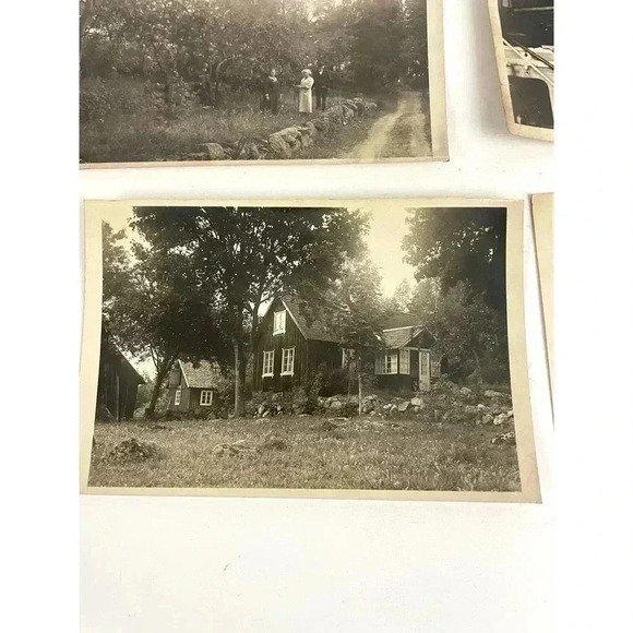 VTG Lot Family Houses Men Working Machinery Field Photograph Early 1900's - Picture 2 of 7